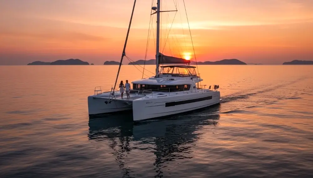 A luxury modern sailing catamaran