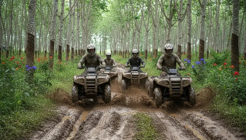 ATVs jungle trail rural Krabi