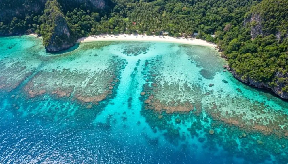 Aerial view of the Phi Phi Islands