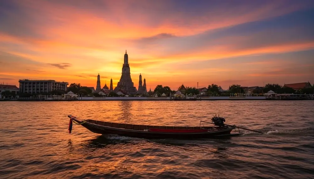 Chao Phraya River at sunset