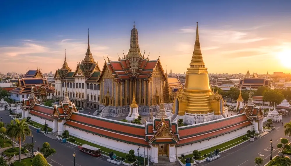Grand Palace in Bangkok at golden hour