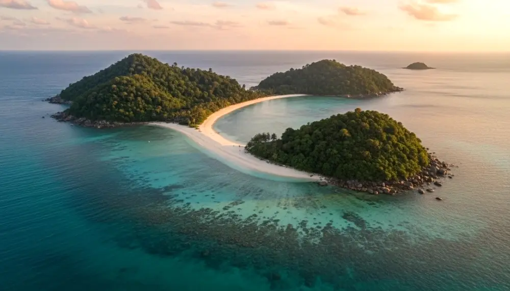 Koh Nang Yuan at golden hour