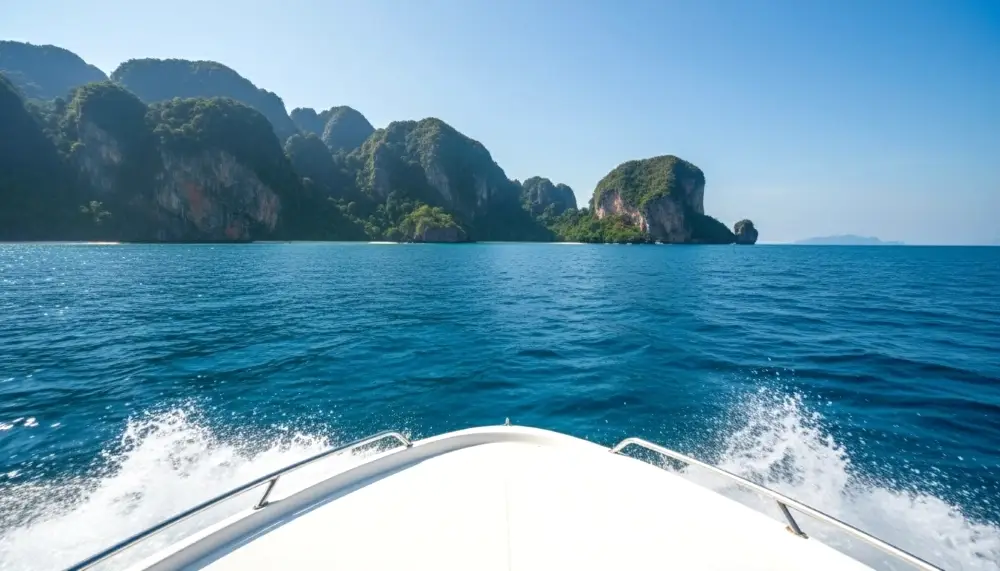 POV shot moving speedboat