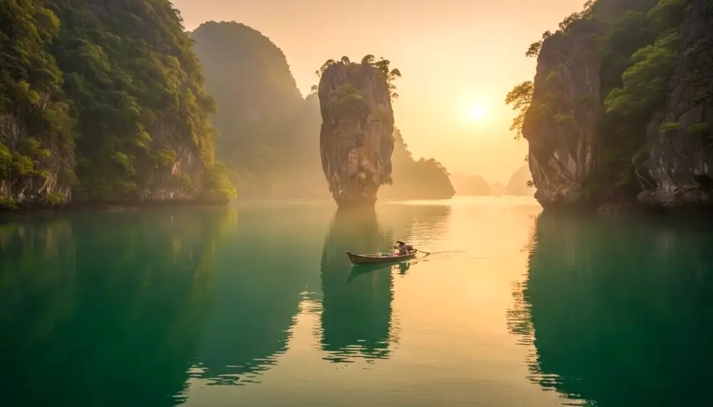 Phang Nga Bay at golden hour