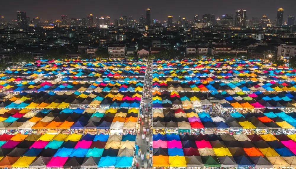 Ratchada Train Night Market from above