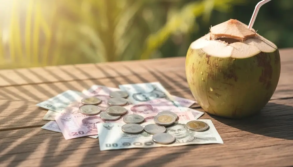 Thai Baht notes and coins