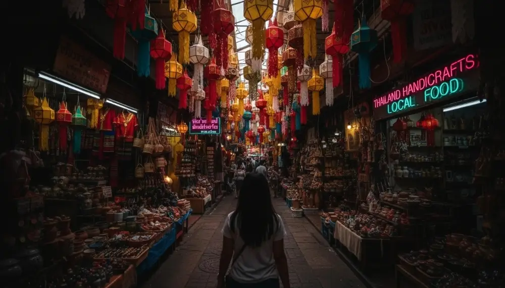 Thai lanterns market