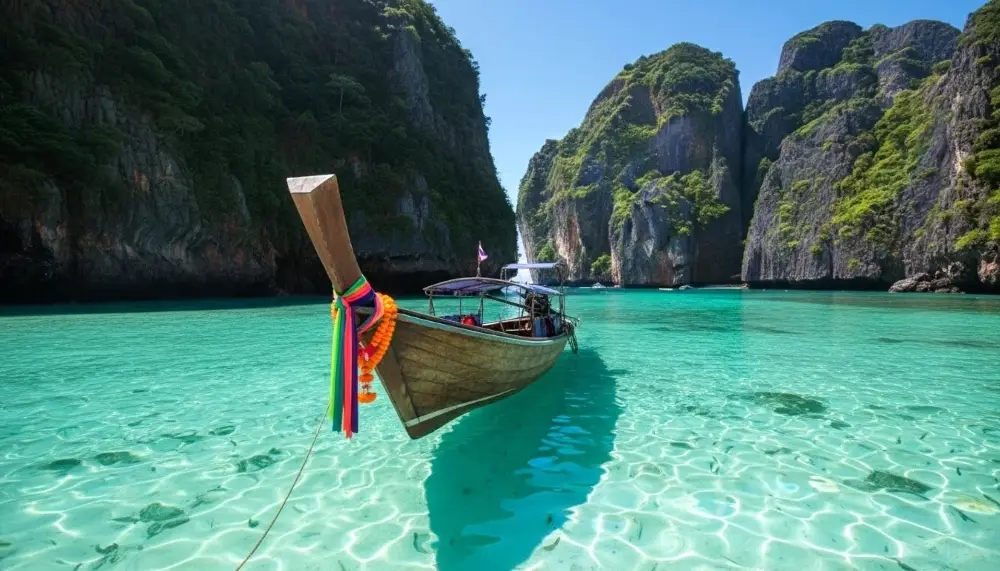 Thai colorful longtail-boat