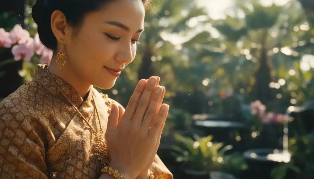 Thai person Wai greeting