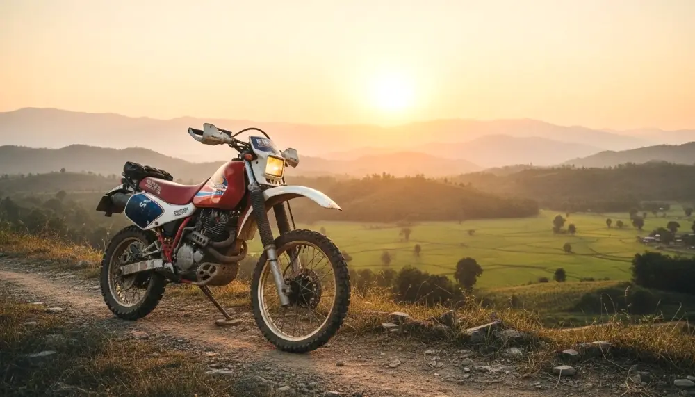 Vintage 90s style off road motorbike