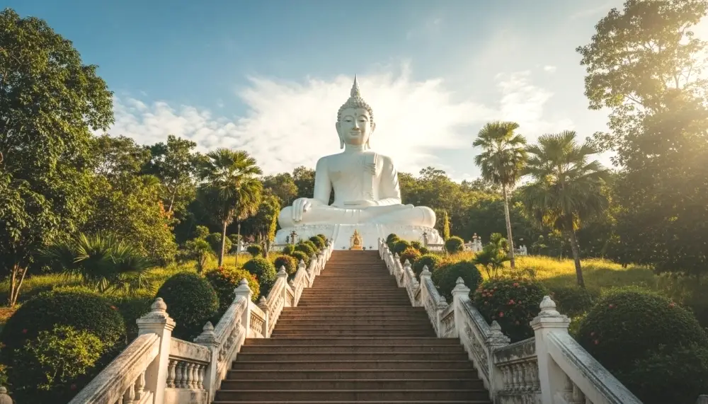 White Buddha Wat Phra That Mae Yen