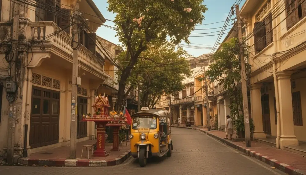 a narrow street in Bangkok’s Old Town