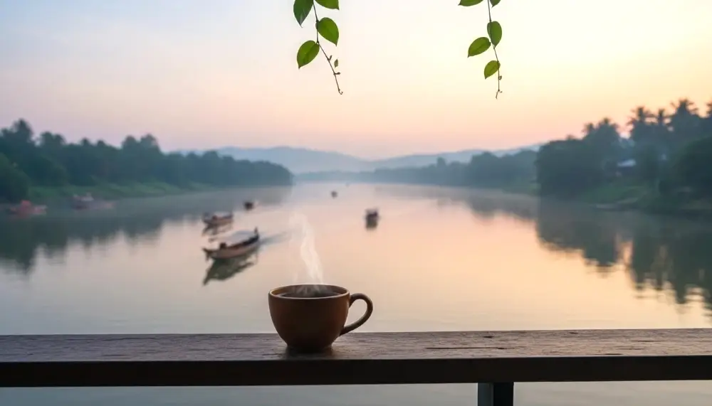 cafe balcony Ping River
