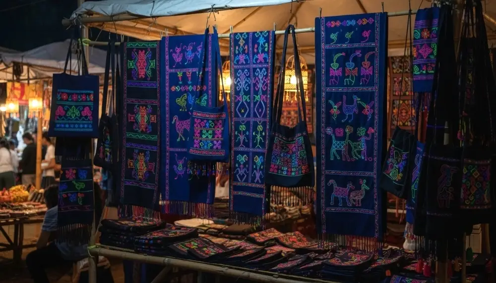 fabric market stall