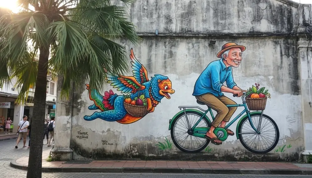 famous murals in Phuket Old Town