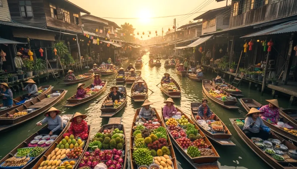 floating market in a Bangkok khlong