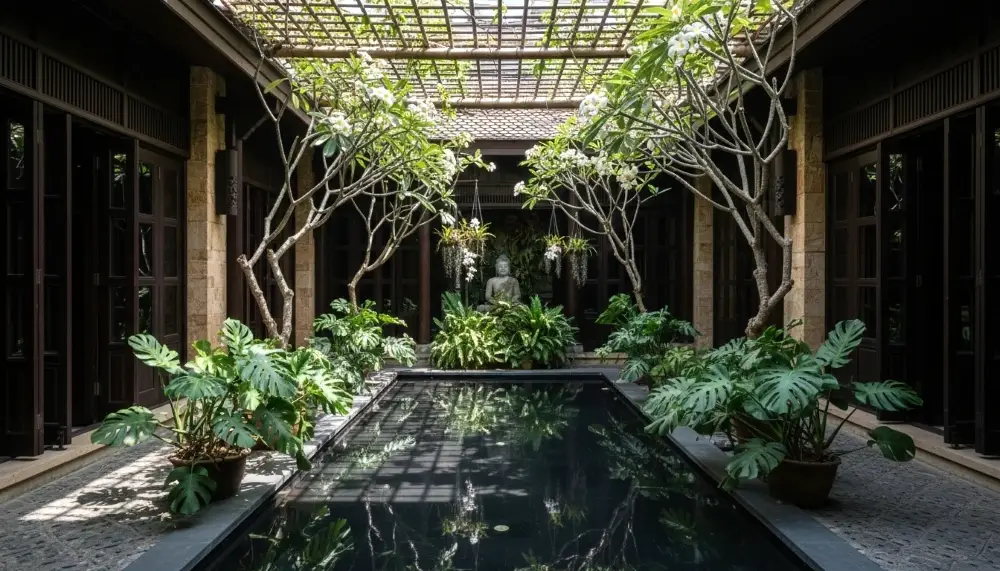 hidden courtyard garden luxury Bangkok hotel