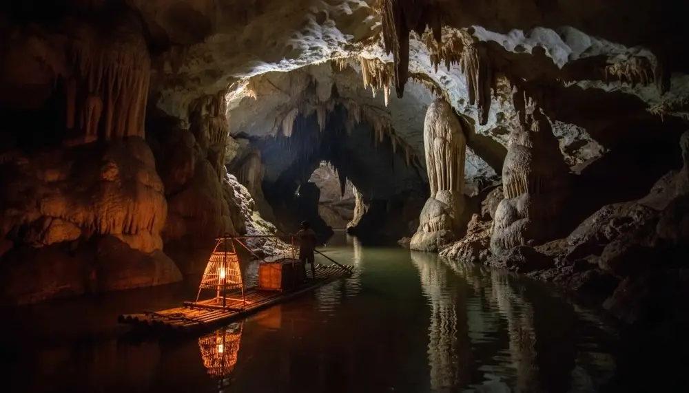interior of Tham Lod Cave