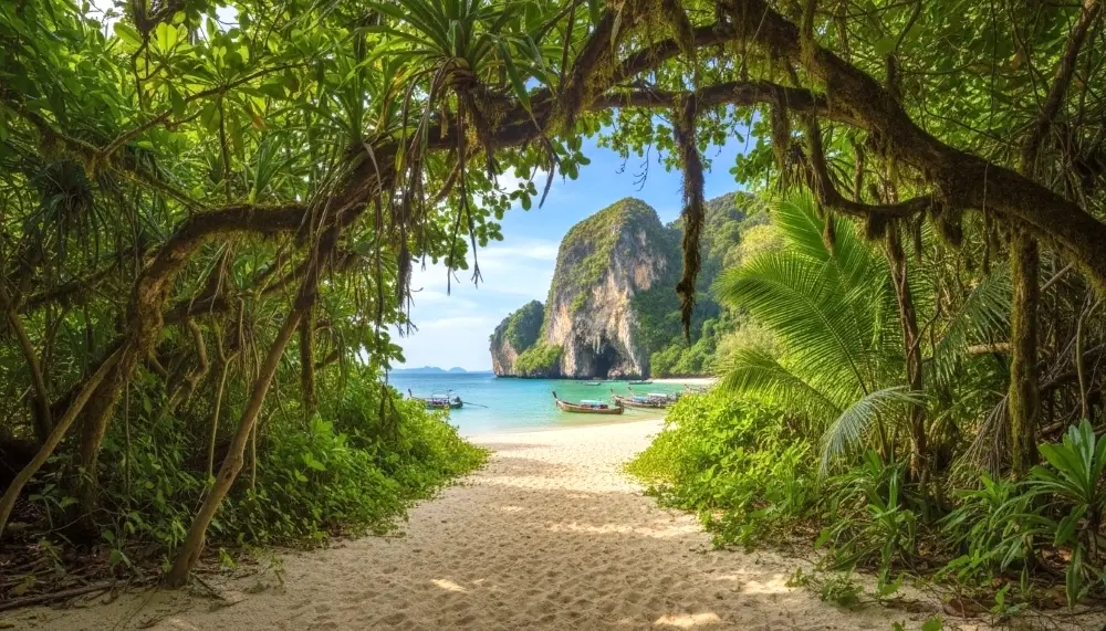 limestone cliffs of Phra Nang Cave Beach