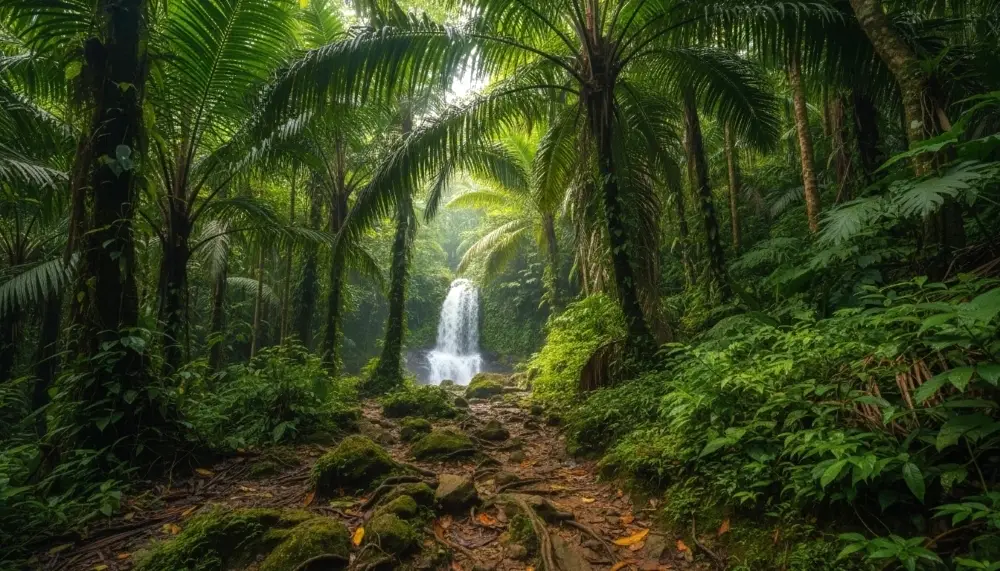 lush jungle path in Kanchanaburi