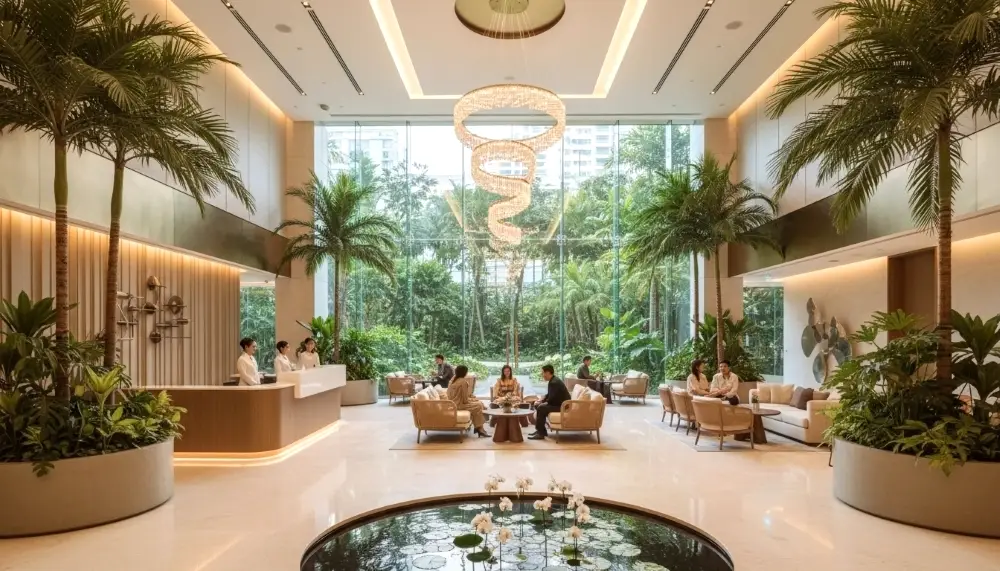 luxury private hospital lobby in Bangkok