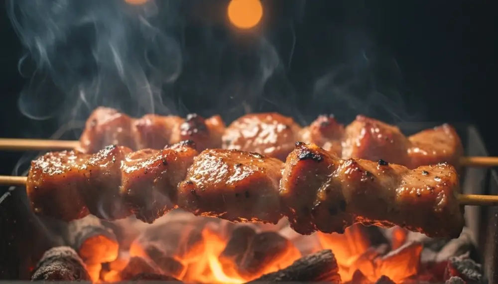 marinated pork skewers