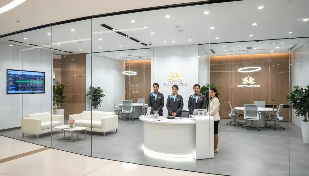 modern glass fronted bank