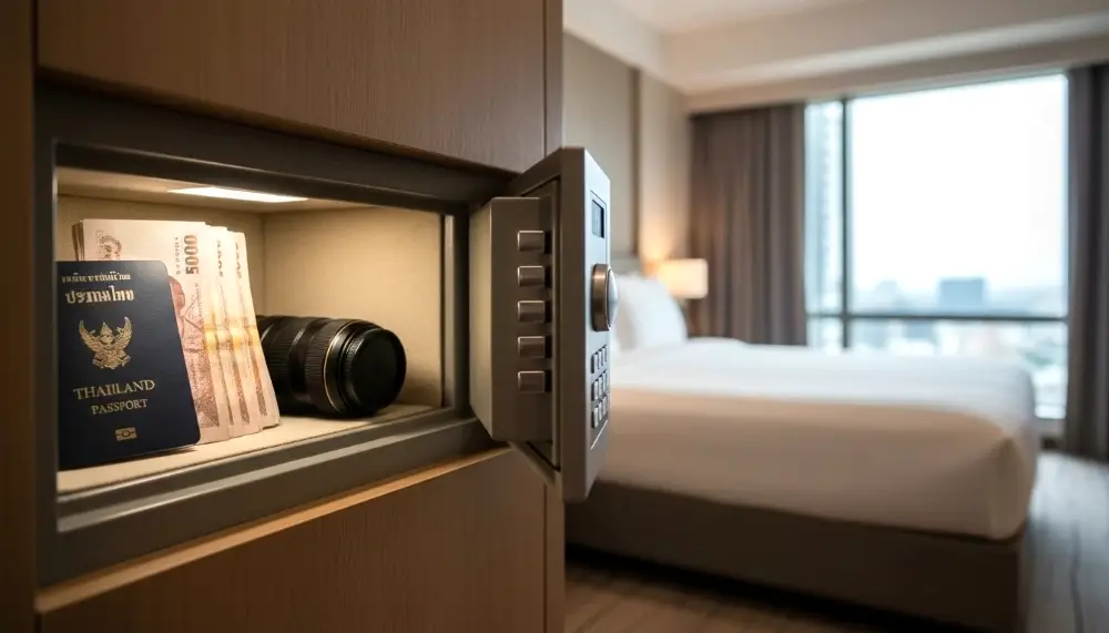 modern hotel room safe