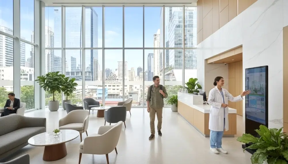private hospital lobby in Bangkok