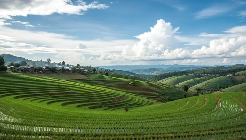 rice terraces Northern Thai hillside