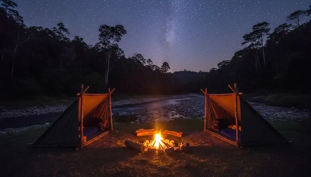 rustic trekking camp