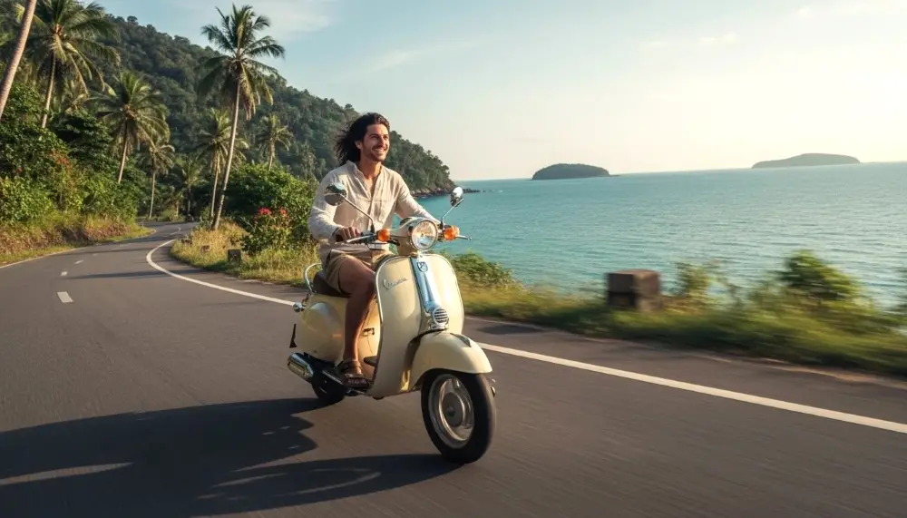 scooter coastal road Koh Samui