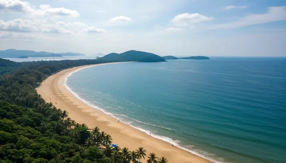 the long curve of Karon Beach