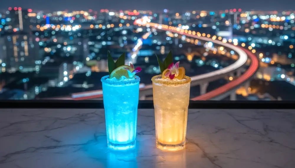 tropical cocktails Bangkok rooftop lounge