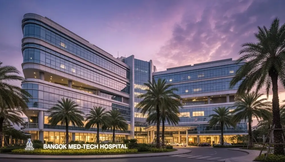 ultra modern hospital exterior in Thailand