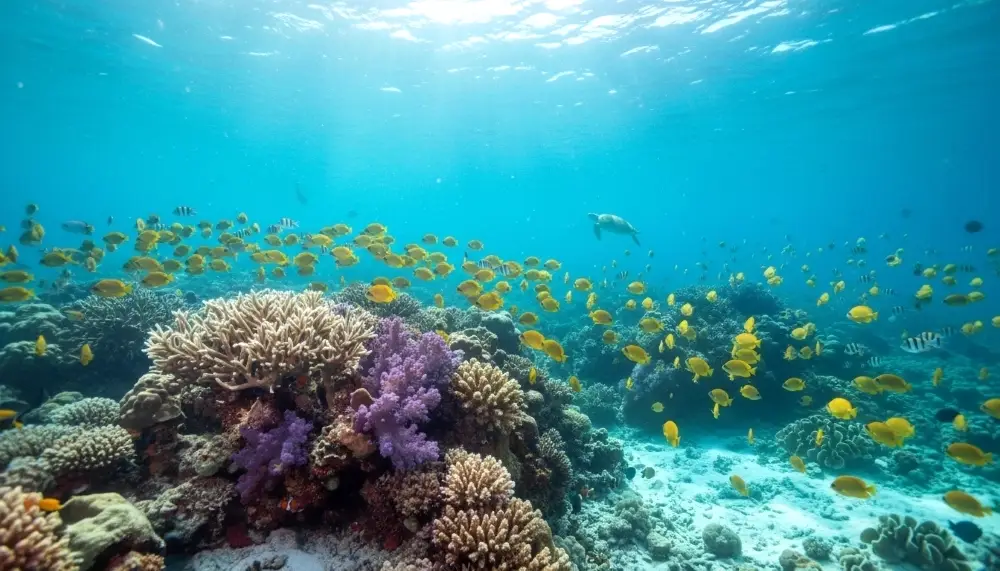 vibrant coral reef in the Similan Islands