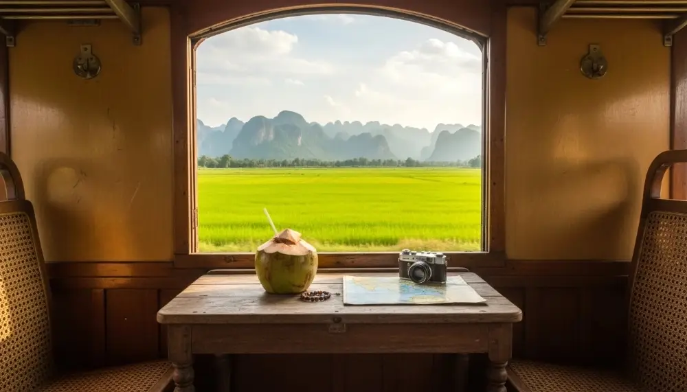 vintage Thai train carriage