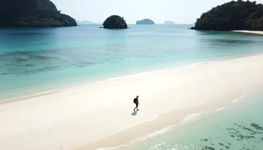 white sand beach in Krabi