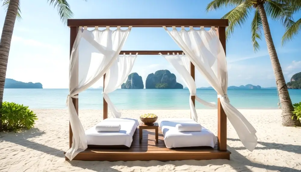 white sand beach in Southern Thailand