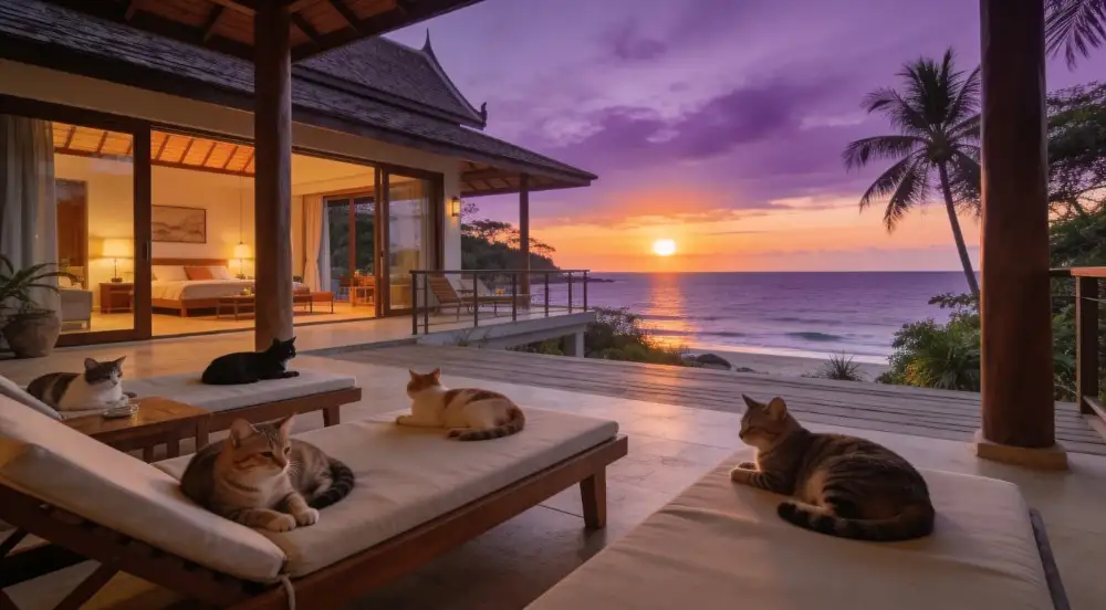 modern Thai villa terrace on Koh Lanta