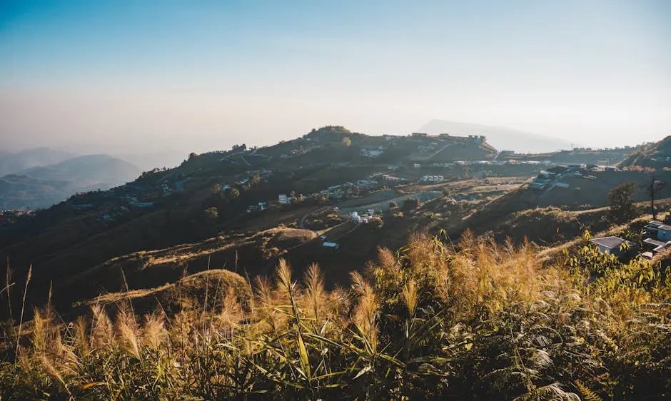 A Breathtaking View Of Thailand S Mountain Landscape Captured At Sunri