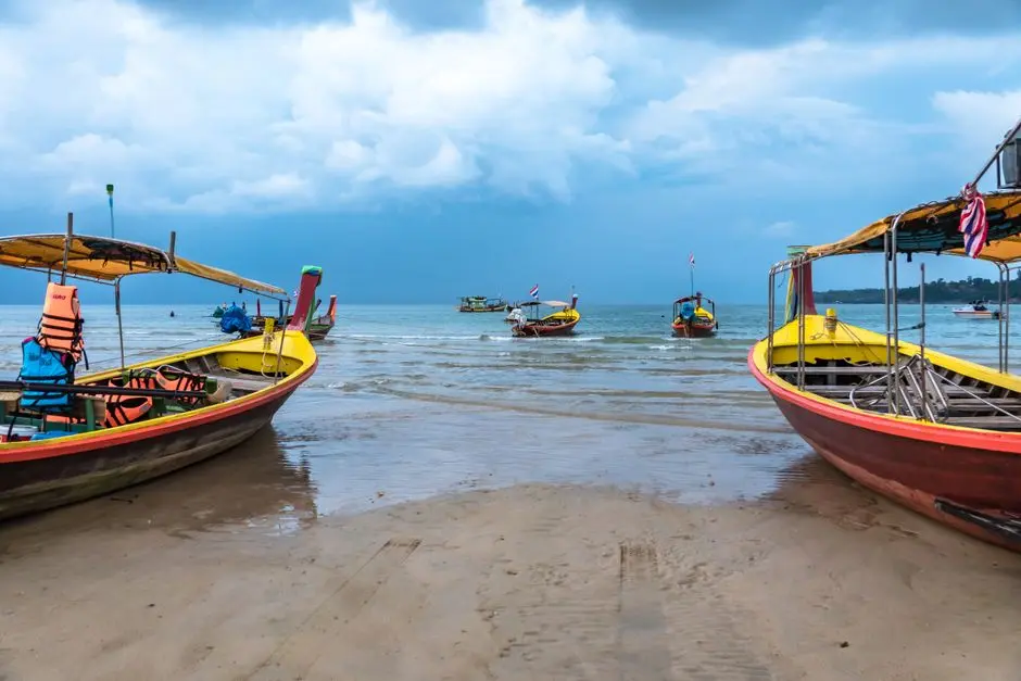 Explore Traditional Thai Long Tail Boats On Phuket Beach Thailand
